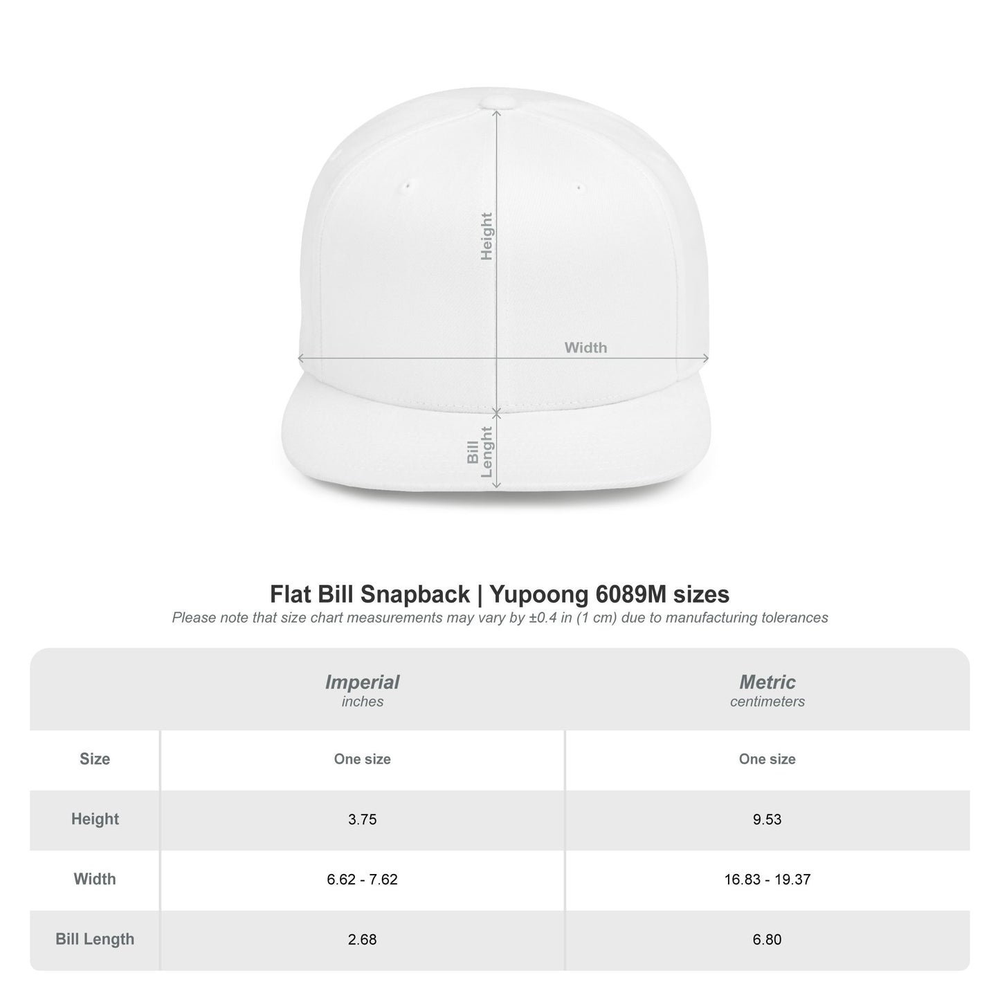 Flat Bill Snapback Hat