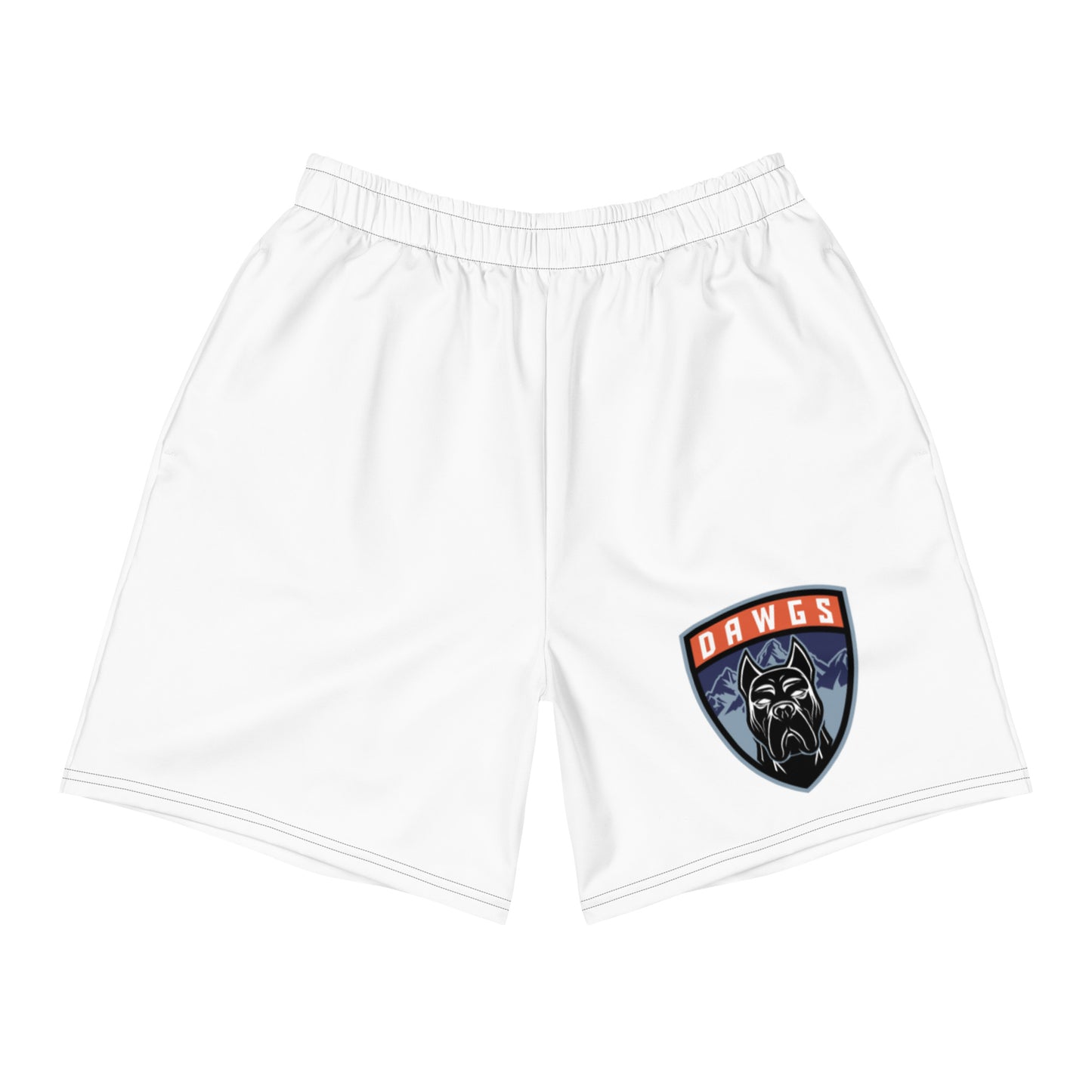 Utah Dawgs Athletic Shorts w Badge (White)  20% Dawgs Donation