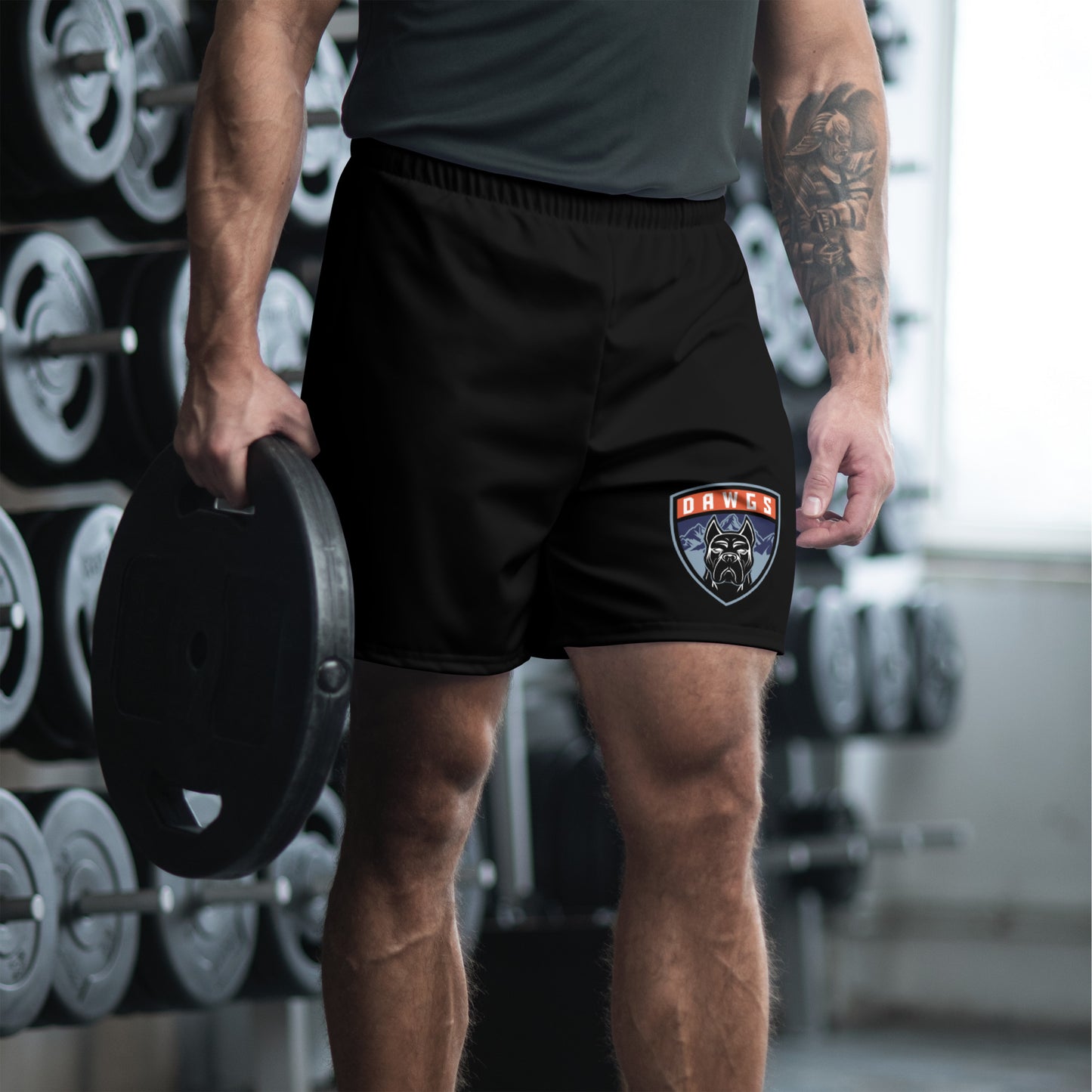 Utah Dawgs Athletic Shorts w Badge (Black)  20% Dawgs Donation
