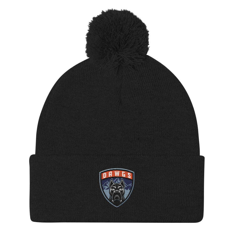 Utah Dawgs Pom-Pom Beanie w Badge  20% Dawgs Donation