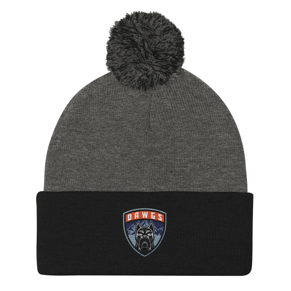 Utah Dawgs Pom-Pom Beanie w Badge  20% Dawgs Donation