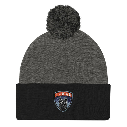 Utah Dawgs Pom-Pom Beanie w Badge  20% Dawgs Donation