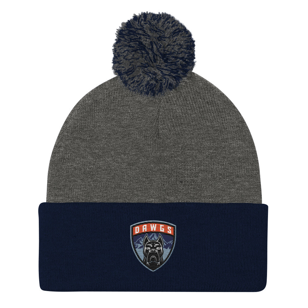 Utah Dawgs Pom-Pom Beanie w Badge  20% Dawgs Donation