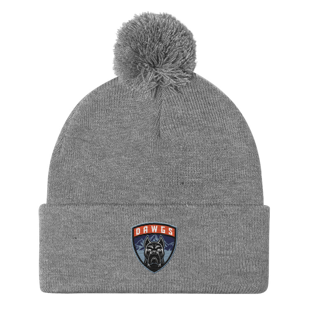 Utah Dawgs Pom-Pom Beanie w Badge  20% Dawgs Donation