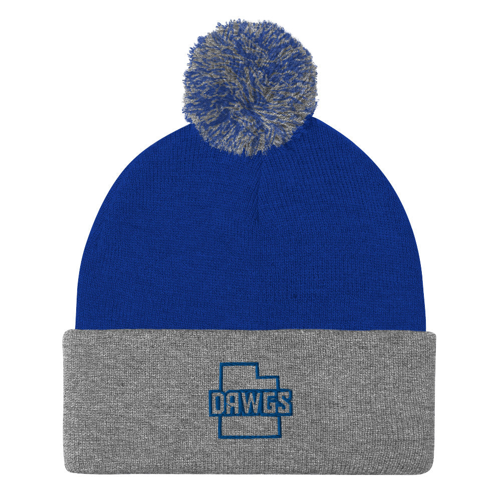 Utah Dawgs Pom-Pom Beanie w Alternate Logo  20% Dawgs Donation