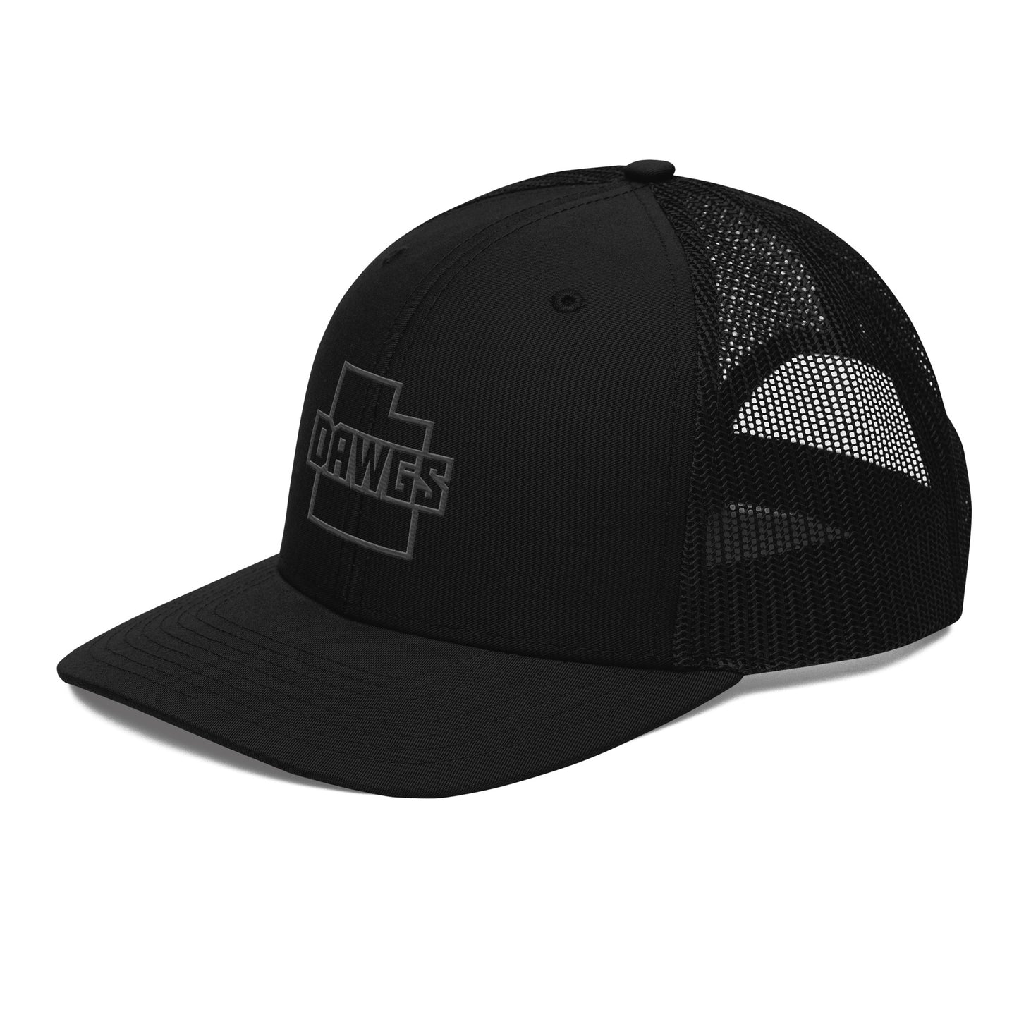 Utah Dawgs (Blackout Series) Snapback Trucker Hat w Embroidered Alternate Logo 20% Dawgs Donation