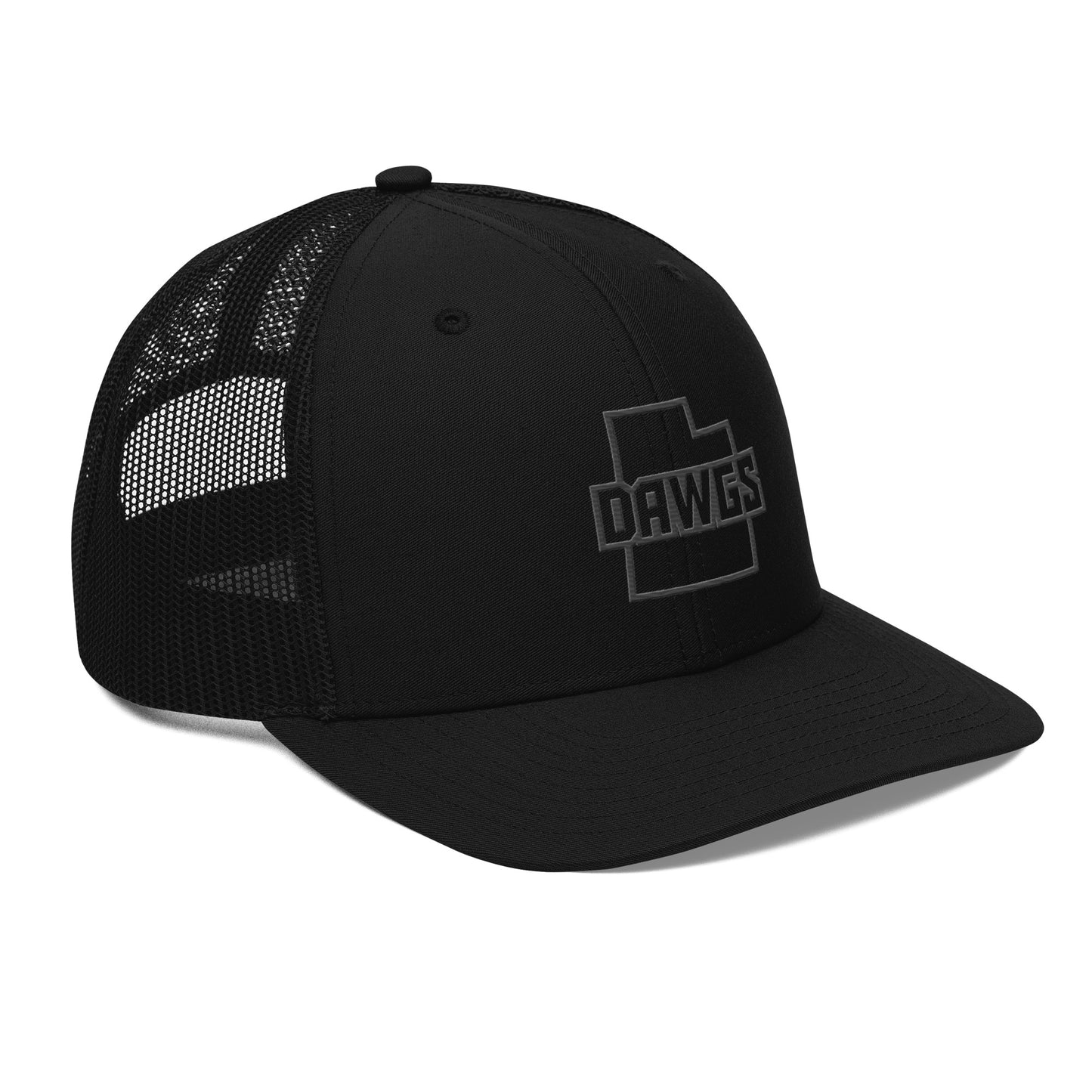 Utah Dawgs (Blackout Series) Snapback Trucker Hat w Embroidered Alternate Logo 20% Dawgs Donation